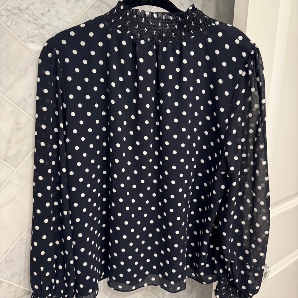 JCrew navy Polka Dot Women's Top